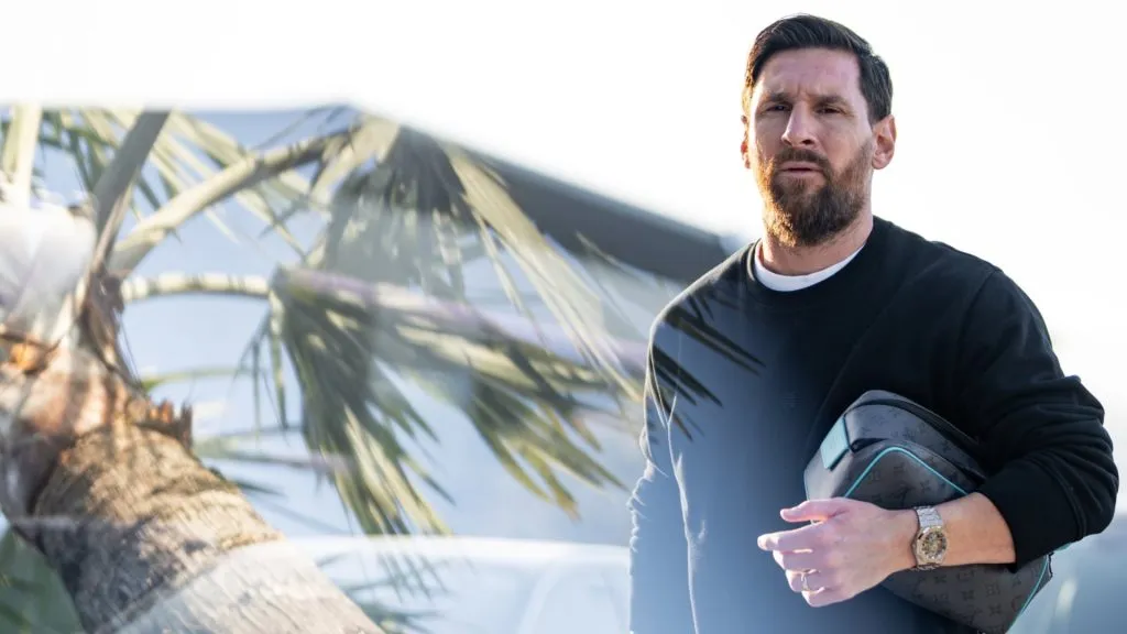 Lionel Messi arriving at Inter Miami’s training facilities.