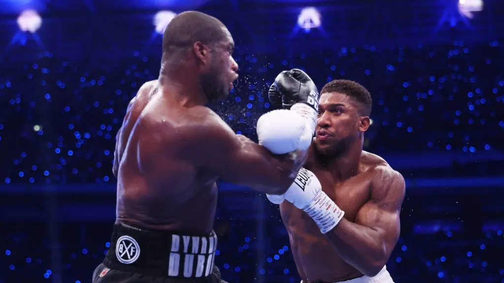 Anthony Joshua comes from losing to Daniel Dubois in September (Richard Pelham/Getty Images)