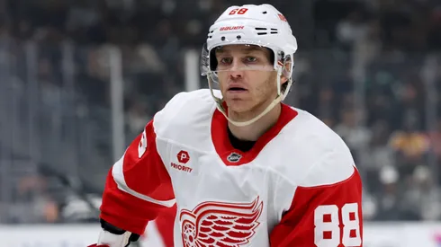 Patrick Kane #88 of the Detroit Red Wings skates during a 4-1 loss to the Los Angeles Kings at Crypto.com Arena on November 16, 2024.