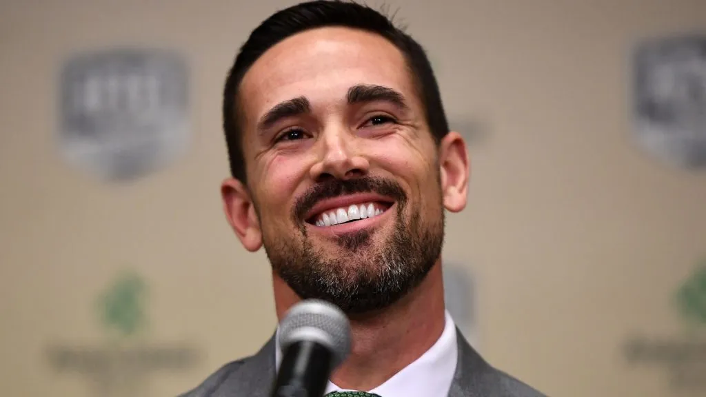 Matt LaFleur speaks during a press conference to be introduced as head coach of the Green Bay Packers at Lambeau Field on January 09, 2019. (Source: Stacy Revere/Getty Images)