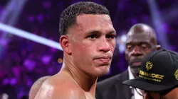 David Benavidez stands in the ring after a fight for an interim WBC light heavyweight title against Oleksandr Gvozdyk at MGM Grand Garden Arena on June 15, 2024 in Las Vegas, Nevada. Benavidez won the title by unanimous decision. (
