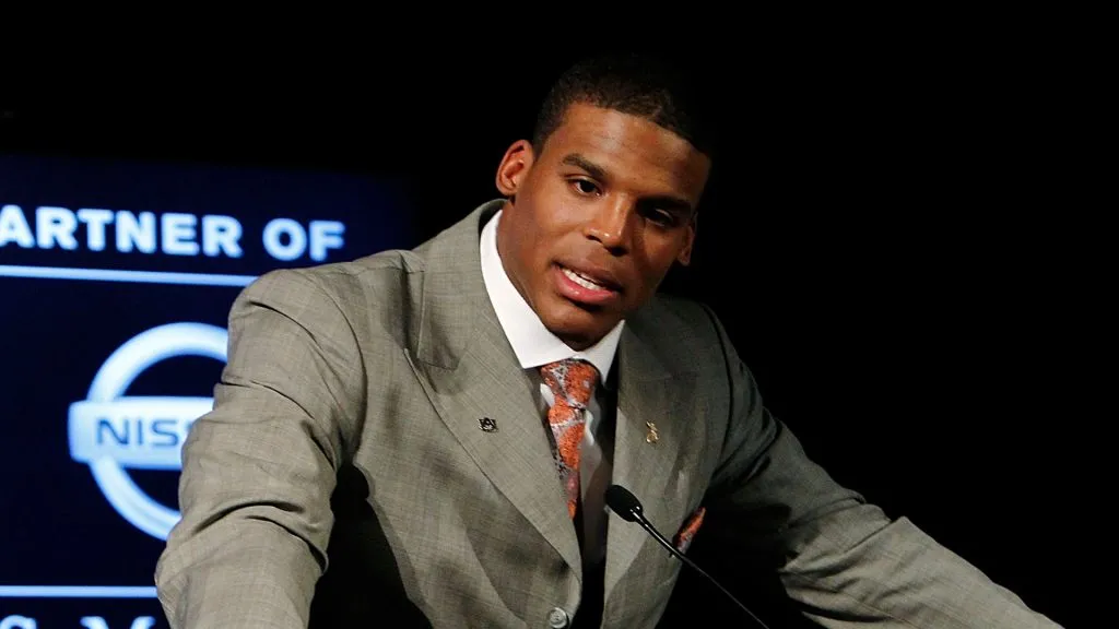 Cam Newton, quarterback of the Auburn University Tigers, speaks after being awarded the 2010 Heisman Memorial Trophy Award on December 11, 2010 in New York City.