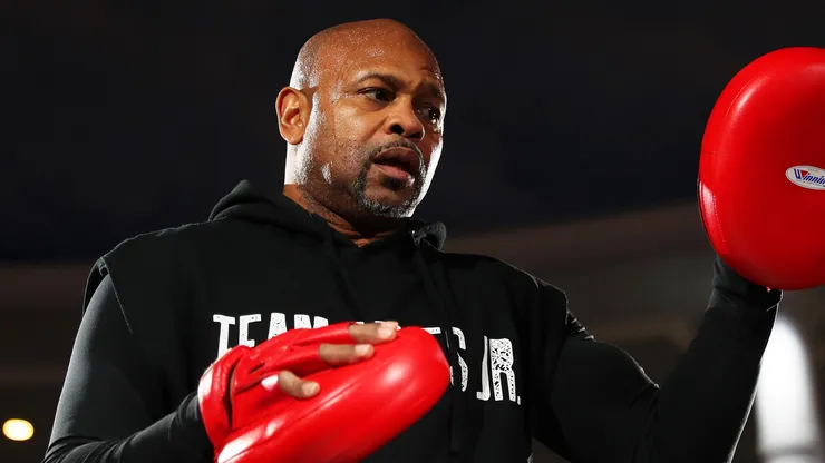Roy Jones Jr. looks on during the Chris Eubank Jr v Liam Smith Media workout at The Trafford Centre on January 18, 2023 in Manchester, England.