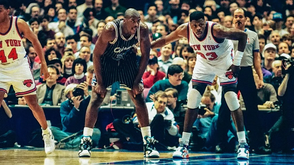Shaquille O Neal, Orlando Magic, Patrick Ewing NY Knicks 1992 New York Madison Square Garden.