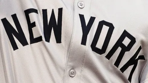 A close-up of Jazz Chisholm Jr.'s #13 jersey of the New York Yankees as he waves to fans before their game against the Boston Red Sox at Fenway Park on July 28, 2024, in Boston, Massachusetts.