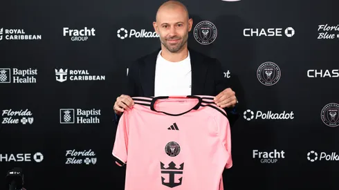Head coach Javier Mascherano of Inter Miami poses for a photo during an introductory press conference at Chase Stadium on December 03, 2024 in Fort Lauderdale, Florida.
