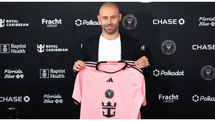 Head coach Javier Mascherano of Inter Miami poses for a photo during an introductory press conference at Chase Stadium on December 03, 2024 in Fort Lauderdale, Florida.
