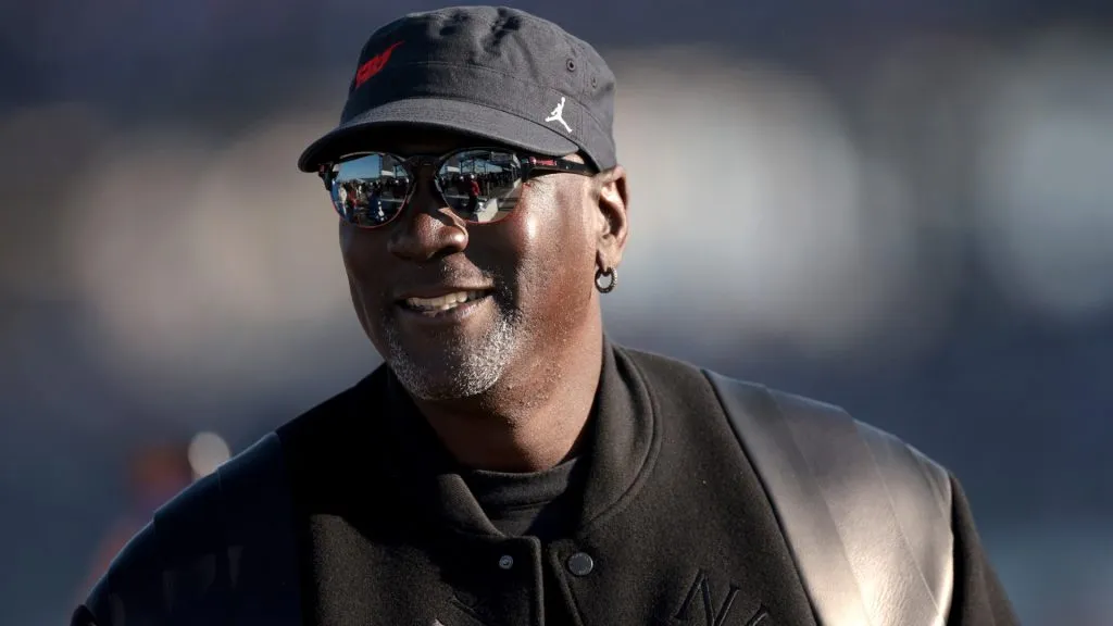 Michael Jordan, NBA Hall of Famer and co-owner of 23XI Racing reacts after Tyler Reddick, driver of the #45 Jordan Brand Toyota, wins the NASCAR Cup Series GEICO 500 in 2024. (Source: James Gilbert/Getty Images)