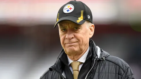Pittsburgh Steelers owner Art Rooney II looks on before a game against the Cleveland Browns at FirstEnergy Stadium on October 31, 2021.