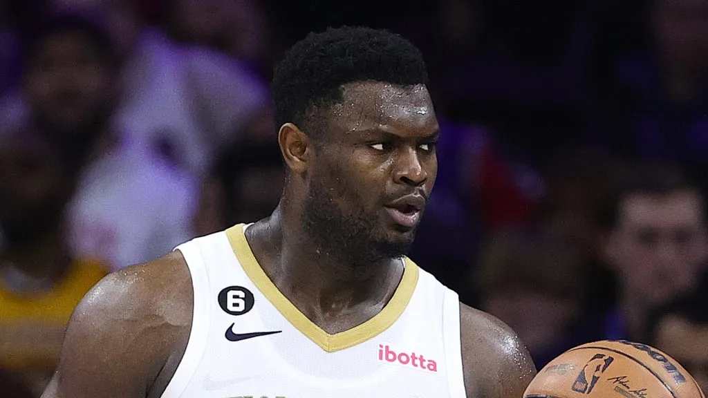Zion Williamson #1 of the New Orleans Pelicans looks on during the second quarter against the Philadelphia 76ers