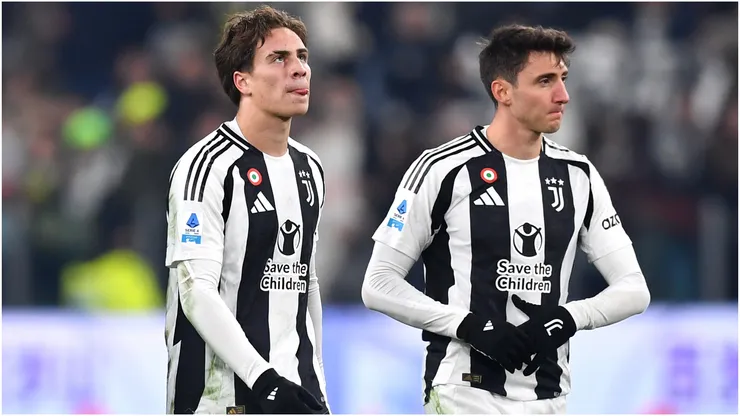 Kenan Yildiz and Andrea Cambiaso of Juventus