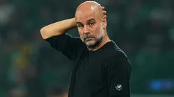 Pep Guardiola, Manager of Manchester City, looks on during the UEFA Champions League 2024/25 League Phase MD4 match between Sporting Clube de Portugal and Manchester City at Estadio Jose Alvalade on November 05, 2024 in Lisbon, Portugal.