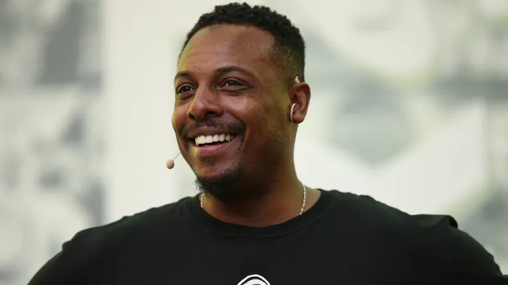 Paul Pierce, NBA legend speaks during the NRL Grand Final Media Opportunity at Martin Place on October 04, 2019 in Sydney, Australia.