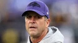 Head coach John Harbaugh of the Baltimore Ravens