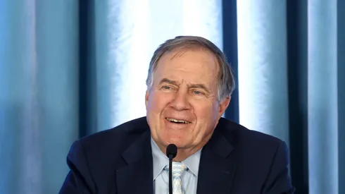 Head Coach Bill Belichick of the North Carolina Tar Heels speaks during a press conference at the Loudermilk Center on December 12, 2024 in Chapel Hill, North Carolina.