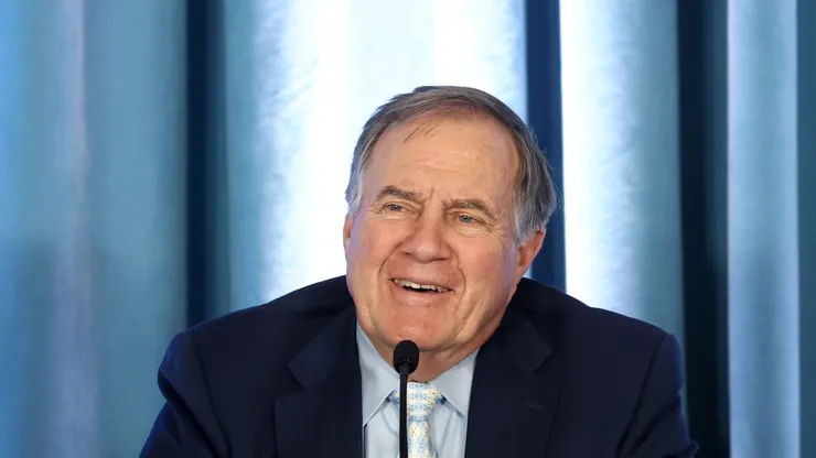 Head Coach Bill Belichick of the North Carolina Tar Heels speaks during a press conference at the Loudermilk Center on December 12, 2024 in Chapel Hill, North Carolina.