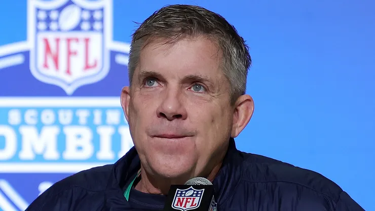 Head coach Sean Payton of the Denver Broncos speaks to the media during the NFL Combine at the Indiana Convention Center