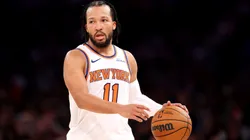 Jalen Brunson #11 of the New York Knicks in action against the San Antonio Spurs at Madison Square Garden.