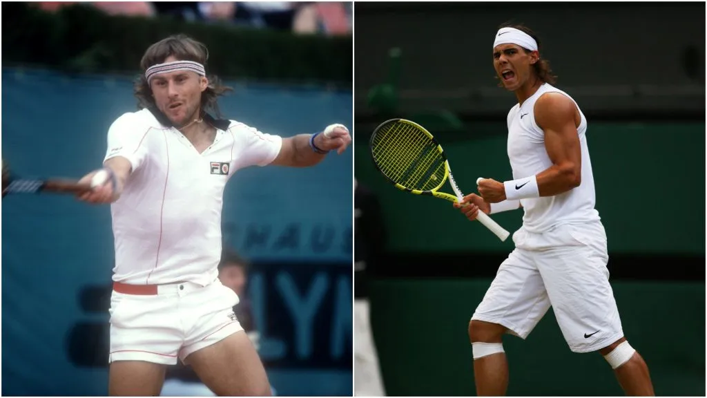 Bjorn Borg and Rafael Nadal have been compared due to their style of play (Clive Brunskill/Getty ImagesUK/ALLSPORT)