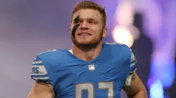 Aidan Hutchinson #97 of the Detroit Lions is introduced prior to a game against the Minnesota Vikings at Ford Field on December 11, 2022.