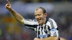 Alan Shearer of Newcastle celebrates after scoring during the match between Wolverhampton Wanderers and Newcastle United.