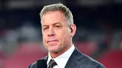Troy Aikman look on prior to a game between the Cowboys and the Buccaneers on January 16, 2023 in Tampa.