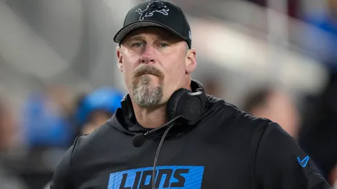 Head coach Dan Campbell of the Detroit Lions looks on during the first quarter against the San Francisco 49ers at Levi's Stadium on December 30, 2024 in Santa Clara, California.
