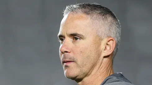 Head coach Mike Norvell of the Florida State Seminoles looks on before the start of a game against the Florida Gators at Doak Campbell Stadium on November 30, 2024 in Tallahassee, Florida.