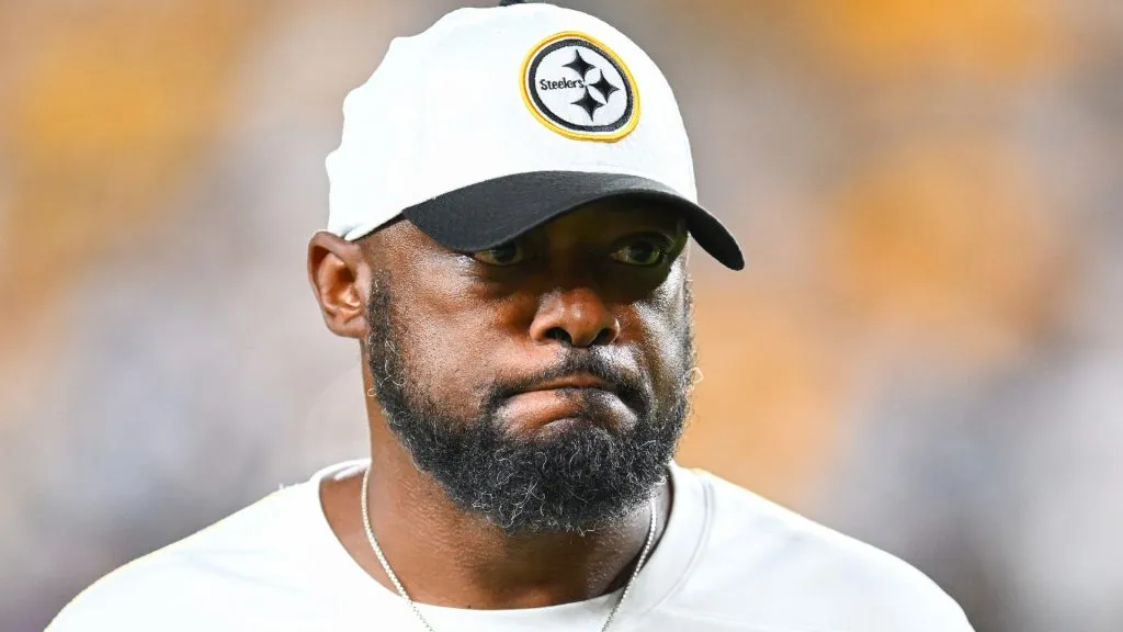 Mike Tomlin looks on the field
