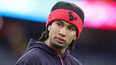 C.J. Stroud #7 of the Houston Texans warms up before a game against the Baltimore Ravens at NRG Stadium on December 25, 2024 in Houston, Texas.