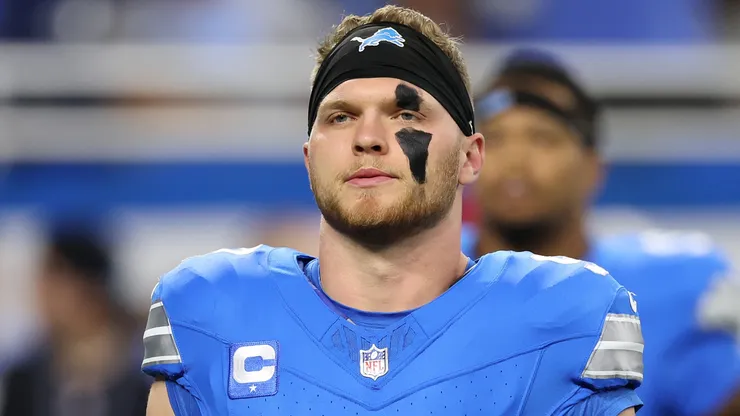 Aidan Hutchinson #97 of the Detroit Lions warms up prior to their game against the Los Angeles Rams at Ford Field on September 08, 2024.