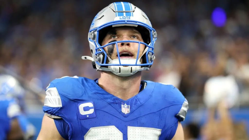 Aidan Hutchinson #97 of the Detroit Lions looks on against the Tampa Bay Buccaneers at Ford Field on September 15, 2024. (Source: Mike Mulholland/Getty Images)