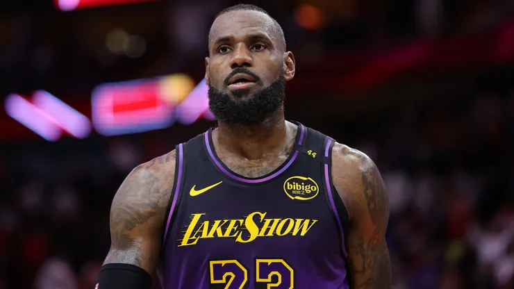 LeBron James #23 of the Los Angeles Lakers leaves the court after a game against the Houston Rockets.