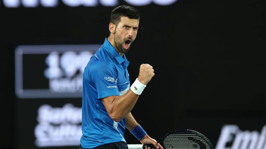 Novak Djokovic celebrates a point during the 2025 Australian Open (Cameron Spencer/Getty Images)