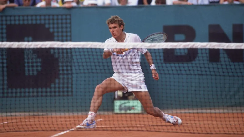 Mats Wilander competes in the Men’s Singles of the 1983 French Open. (Photo by Steve Powell/Getty Images)