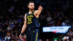 Stephen Curry #30 of the Golden State Warriors reacts during the second half of their NBA game against the Toronto Raptors.