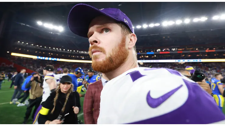 Sam Darnold #14 of the Minnesota Vikings looks on after a loss to the Los Angeles Rams during the NFC Wild Card Playoff at State Farm Stadium on January 13, 2025 in Glendale, Arizona.