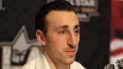Brad Marchand #63 of the Boston Bruins speaks with the media during 2017 NHL All-Star Media Day as part of the 2017 NHL All-Star Weekend at the JW Marriott on January 28, 2017 in Los Angeles, California.