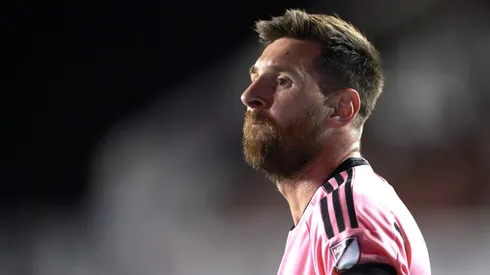 Lionel Messi #10 of Inter Miami looks on during the first half against the Atlanta United
