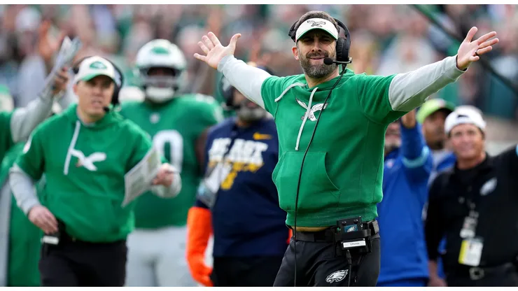 Head coach Nick Sirianni of the Philadelphia Eagles reacts during the second quarter against the Dallas Cowboys at Lincoln Financial Field on December 29, 2024 in Philadelphia, Pennsylvania.
