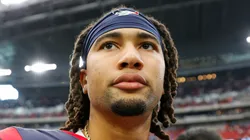 C.J. Stroud #7 of the Houston Texans looks on after a game against the Tennessee Titans at NRG Stadium on December 31, 2023 in Houston, Texas.