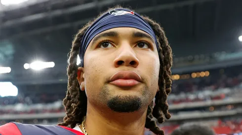 C.J. Stroud #7 of the Houston Texans looks on after a game against the Tennessee Titans at NRG Stadium on December 31, 2023 in Houston, Texas.