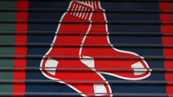 The Red Sox logo seen outside of Fenway Park on what would have been the home opening day for the Boston Red Sox against the Chicago White Sox April 2, 2020 in Boston, Massachusetts.