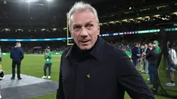 NFL legend Joe Montana looks on from the field during the Aer Lingus College Football Classic game between Notre Dame and Navy at Aviva Stadium on August 26, 2023 in Dublin, Ireland.