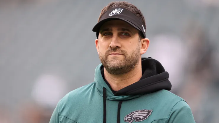 Head coach Nick Sirianni looks on prior to the NFC Championship Game against the San Francisco 49ers at Lincoln Financial Field on January 29, 2023.