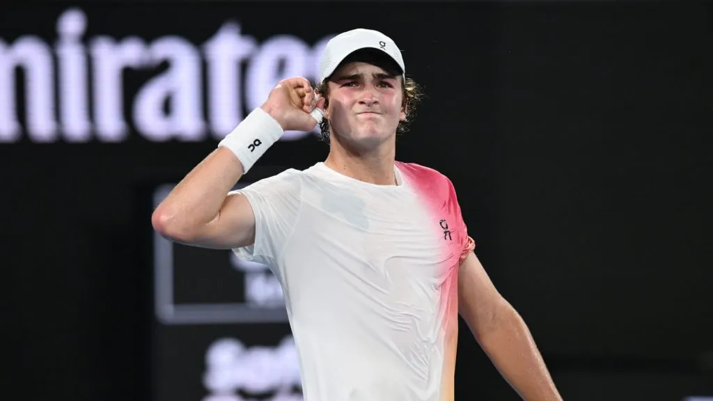 Joao Fonseca defeated Andrey Rublev in the first round of the Australian Open (Hannah Peters/Getty Images)
