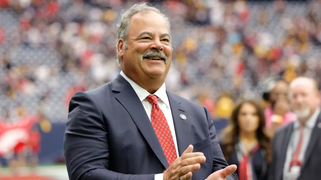Houston Texans CEO Cal McNair looks on during a game against the Pittsburgh Steelers at NRG Stadium on October 01, 2023. (Source: Carmen Mandato/Getty Images)
