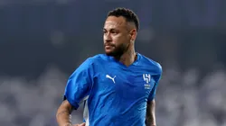 Neymar warms up ahead of the AFC Champions League Elite match between Al Ain and Al-Hilal