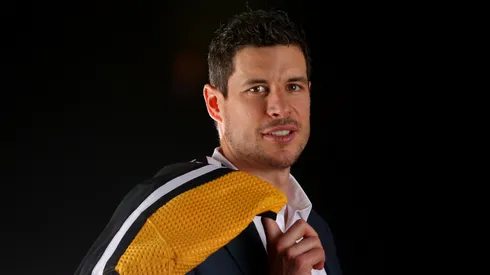 Sidney Crosby #87 of the Pittsburgh Penguins poses for a portrait prior to the 2023 NHL All-Star Game at FLA Live Arena on February 04, 2023 in Sunrise, Florida.