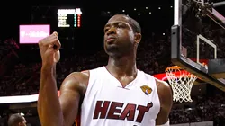 Dwyane Wade #3 of the Miami Heat reacts in the first half against the Oklahoma City Thunder